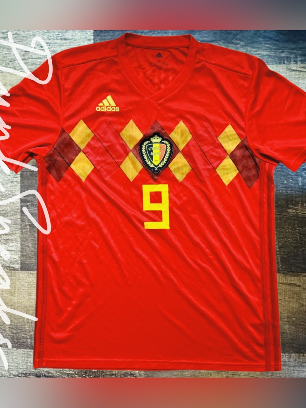adidas Belgium National Team World Cup Home Jersey • Romelu Lukaku • 2018
